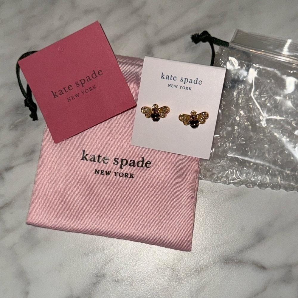 Kate Spade Bumblebee All Abuzz Earrings - NWT $59 - Includes Dustbag - Picture 3 of 4
